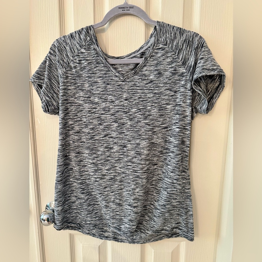 Reel Legends Gray and White Fitted Short Sleeve T-Shirt